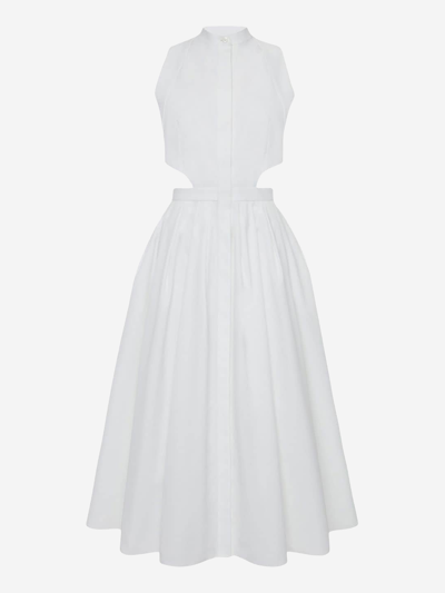 Alexander Mcqueen Slashed Sleeveless Dress In White