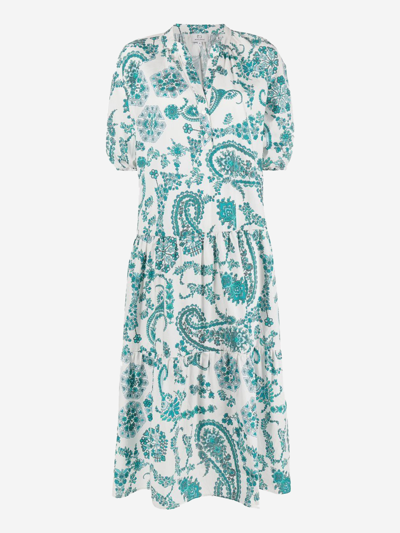 Woolrich Paisley-print Cotton Dress In Blue