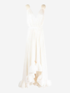 Lanvin Robe Du Soir Longue En Charmeuse Pour Femme In White