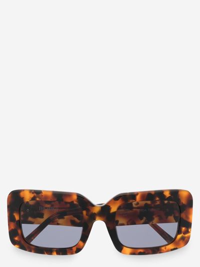Attico Tortoiseshell-effect Oversize-frame Sunglasses In Blue