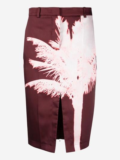 N°21 Palm-tree Pencil Skirt In Multicolor