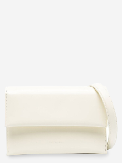 Low Classic Foldover Top Leather Bag In White