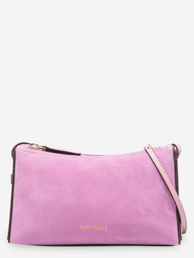 Manu Atelier Suede Shoulder Bag In Pink