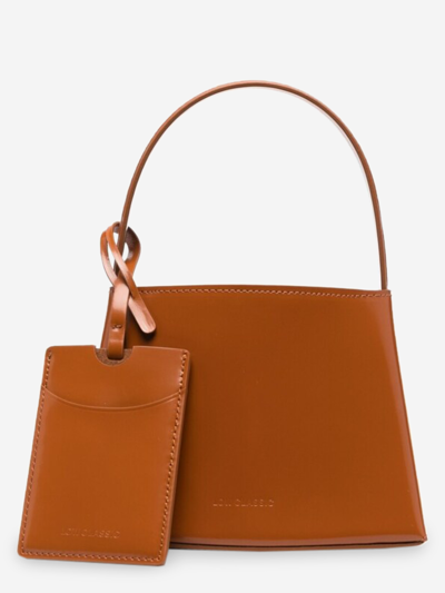 Low Classic Mini Embossed-logo Curve Tote Bag In Brown