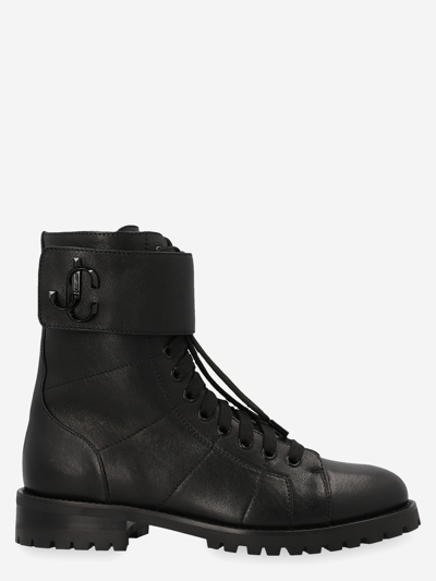 Jimmy Choo Ceirus Combat Boots In Nappa Leather In Black