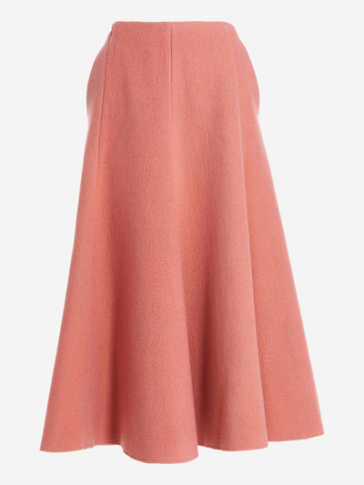 Gabriela Hearst Maureen Flared-hem Recycled-cashmere Midi Skirt In Pink