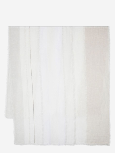 Fabiana Filippi Frayed Linen-blend Scarf In White