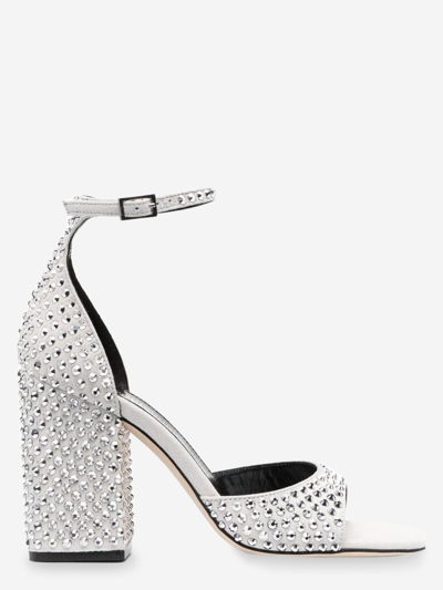 Paris Texas Holly Fiona 100mm Leather Sandals In Silver