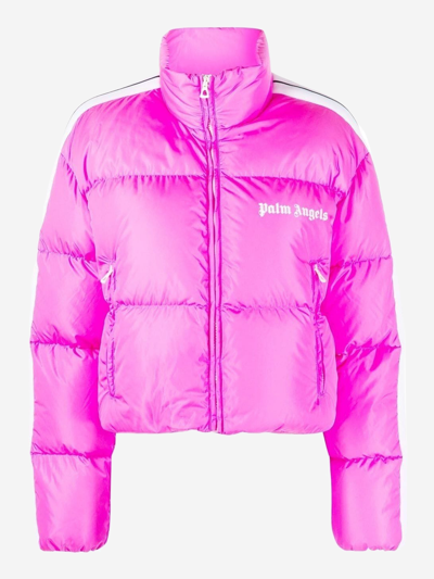 Palm Angels Cropped Track Down Jkt In Pink