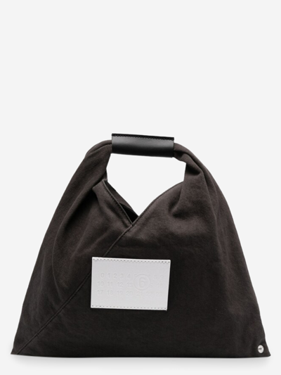 Mm6 Maison Margiela Japanese Leather Tote Bag In Grey