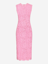 Dolce & Gabbana Lace Midi Dress In Pink