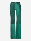 Marine Serre Crescent Moon Straight-leg Jeans In Green