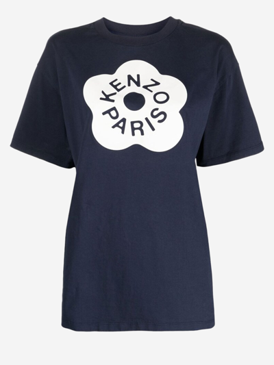 Kenzo Boke Flower 2.0-print Cotton T-shirt In Blue