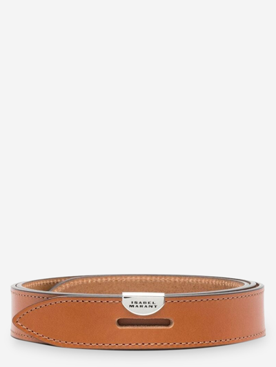 Isabel Marant Lecce Leather Belt In Brown