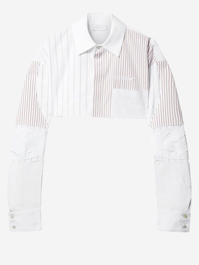 Off-white Cropped Motorcycle Shirt In White