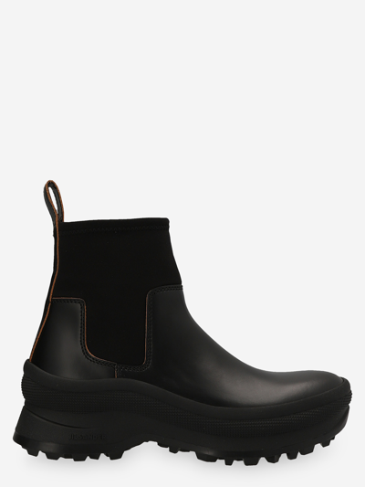 Jil Sander Antik Leather Ankle Boots In Black
