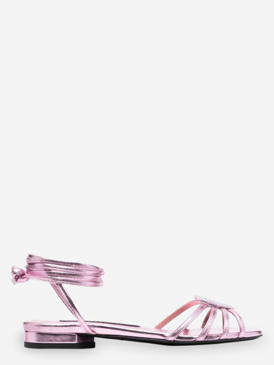 Les Petits Joueurs Crystal-embellished Heart Sandals In Pink
