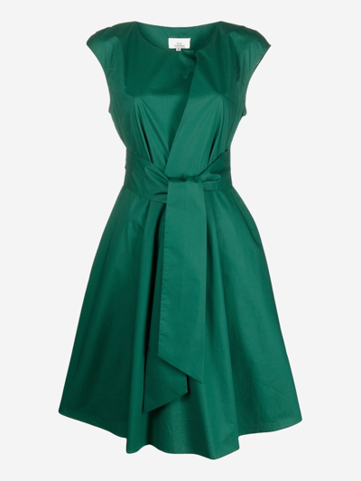 Woolrich Poplin Short Dress In Green