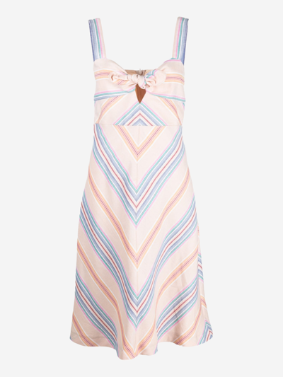 See By Chloé Stripe-pattern Flared Dress In Pink