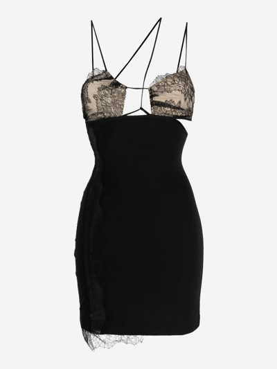 Nensi Dojaka Lace-details Mini Dress In Black