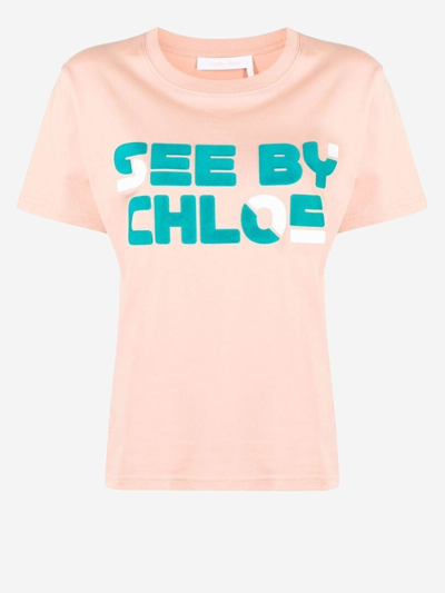 See By Chloé T-shirt Droit Femme Brun Taille Xs 100% Coton In Pink