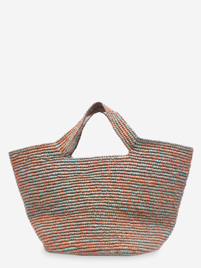 Sensi Studio Interwoven-straw Cut-out Tote Bag In Multicolor