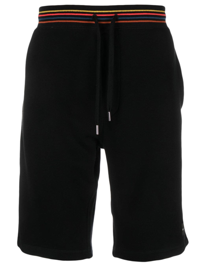 Paul Smith Contrasting-trim Track Shorts In Black