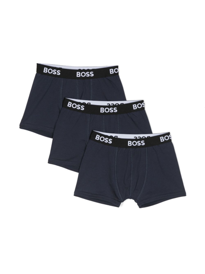 Bosswear Kids' Three-pack Boxers Briefs In Blue