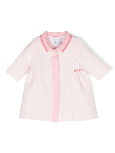 Bosswear Babies' Logo-embroidered Polo Dress In Pink