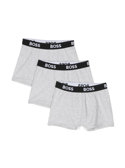 Bosswear Kids' Three-pack Boxer Briefs In Grey