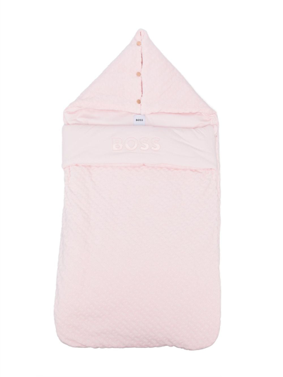Bosswear Logo-print Cotton Sleeping Bag In Pink