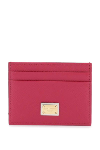 Dolce & Gabbana Leather Card Holder In Ciclamino (pink)