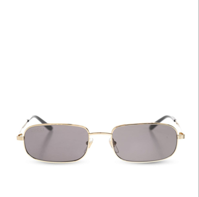 Gucci Eyewear Rectangle Framed Sunglasses In Gold