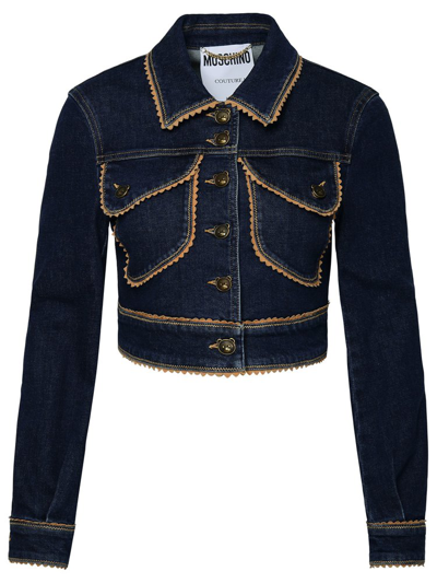 Moschino Cropped Button In Blue