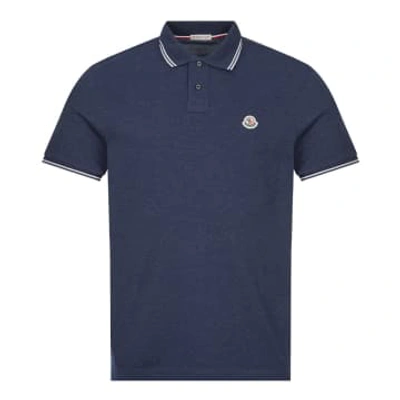 Moncler Cotton Polo Shirt In Blue