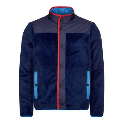 Moncler Snap Button Down Jacket In Blue
