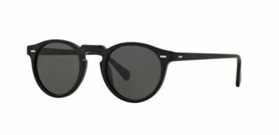 Pre-owned Oliver Peoples 0ov5217s Gregory Peck 1031p2 Semimatte Black/grey 50mm Sunglasses In Gray