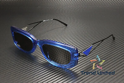 Pre-owned Prada Pr 14ys 18m5s0 Crystal Electric Blue Dark Grey 53 Mm Women's Sunglasses In Gray