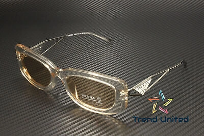 Pre-owned Prada Pr 14ys 19m4i2 Crystal Beige Light Brown 53 Mm Women's Sunglasses