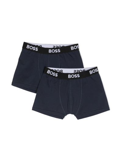 Bosswear Kids' Two-pack Boxer Briefs In Blue