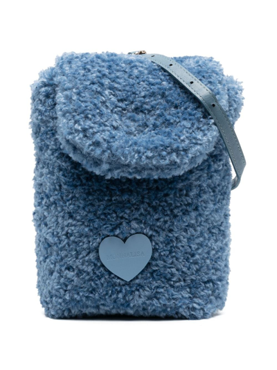 Monnalisa Kids' Heart-motif Shoulder Bag In Blue