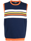 AFB LOGO-EMBROIDERED STRIPED KNITTED VEST