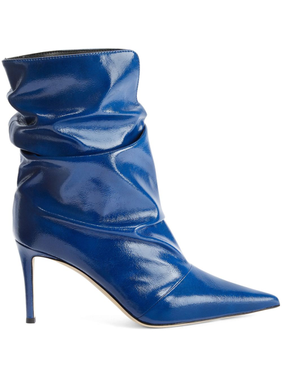 Giuseppe Zanotti Yunah 松垮设计高跟短靴 In Blue