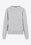Acne Studios Fairah Face Patch Organic Cotton Sweatshirt In Gray