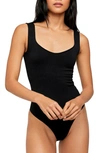 Free People Clean Lines Thong Bodysuit In Black
