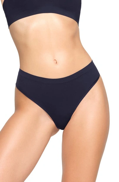 Skims Soft Smoothing Thong In Navy