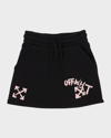 Off-white Paint Script Cotton Miniskirt In Black