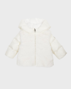 Moncler Kids' Girl's Natas Faux Fur Combo Jacket In Natural