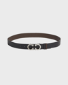 Ferragamo Gancio Double Loop Belt In Nero