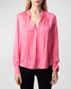 Zadig & Voltaire Tink Satin Tunic Top In Rubber